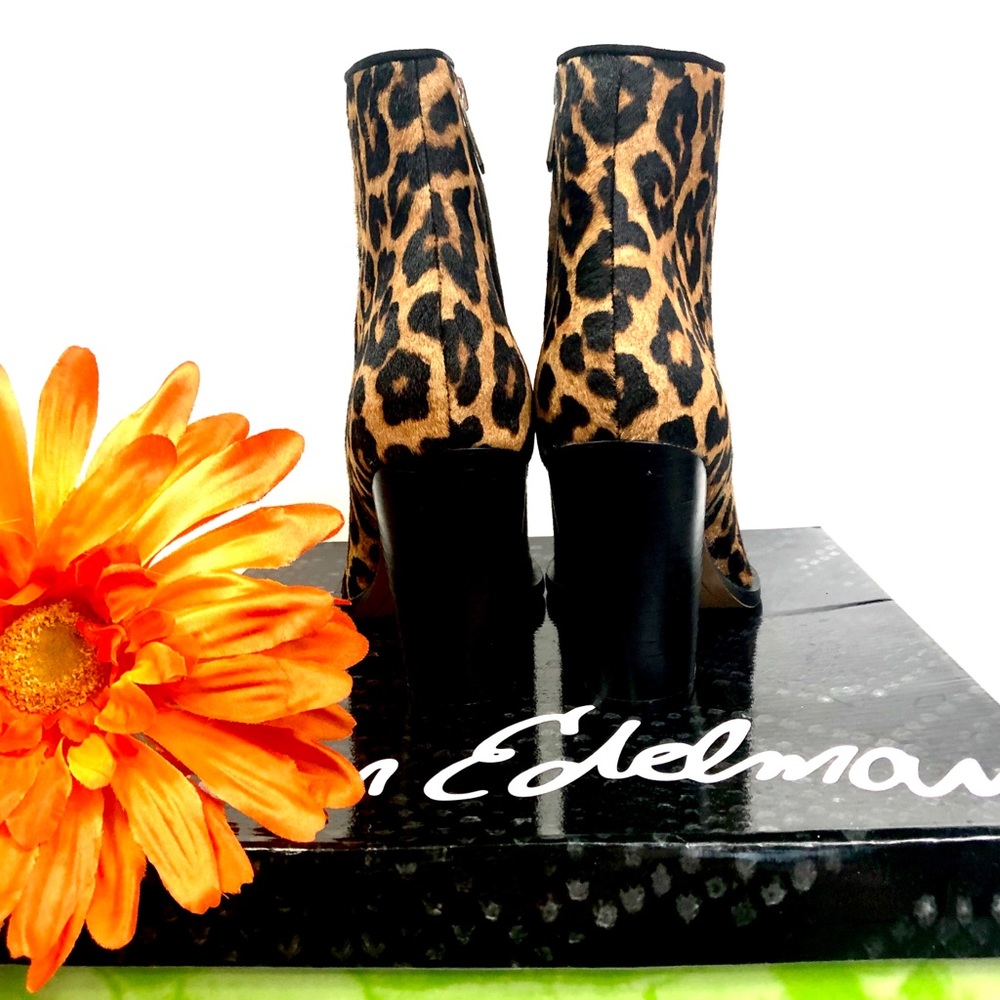 Sam Edelman Blake Leopard Brahma Ankle Boots 7.5 - Picture 5 of 8